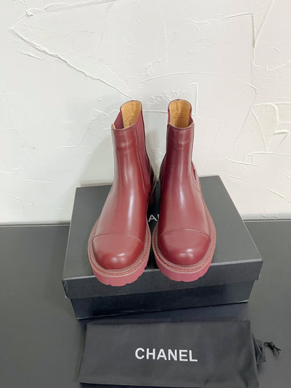 CC Chelsea Ankle Boots In Burgundy Cowhide  949681