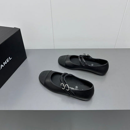 mary jane double strap  black grosgrain calfskin