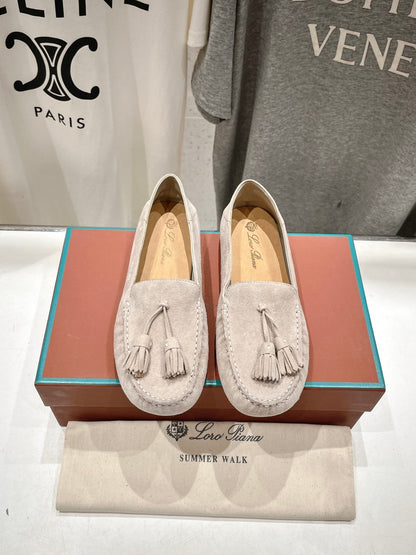 dot sole walk mocassin light brown suede