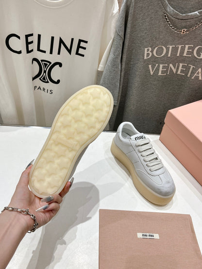 Miu Sneakers Retro White Cowhide