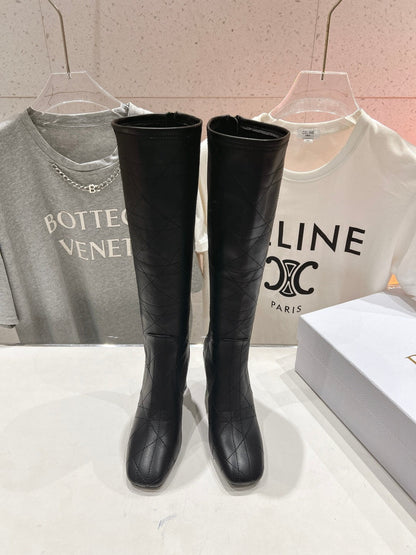 CD High Boots 85mm Black Lambskin