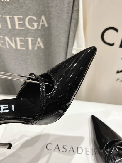 Casadei 25 Slingback 10.5cm Patent Calfskin