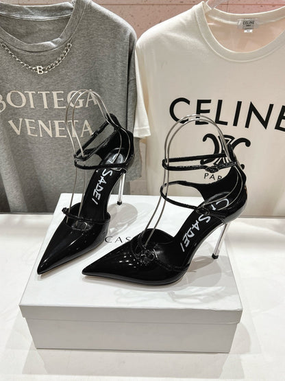 Casadei 25 Slingback 10.5cm Patent Calfskin