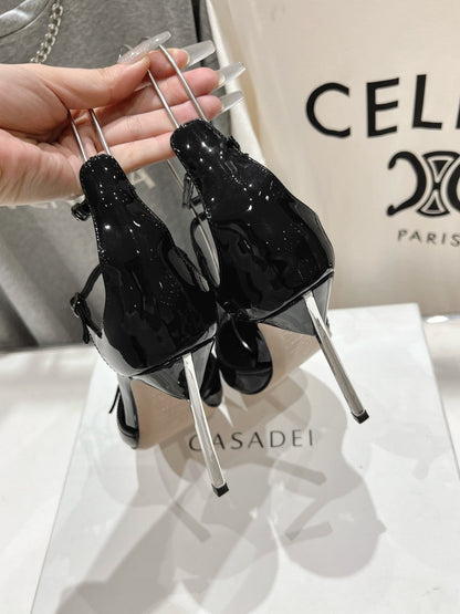 Casadei 25 Slingback 10.5cm Patent Calfskin