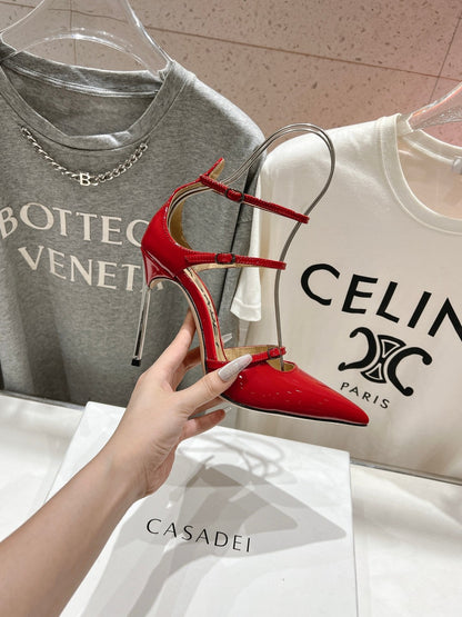 Casadei 25 Slingback 10.5cm Patent Calfskin