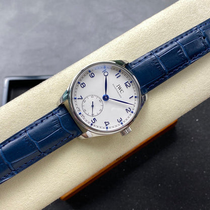 IWC Portuguese 40.4mm Cream Dial Blue Numerals Leather