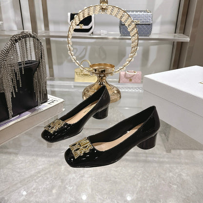 CD 25  Pump Heel Height 3cm Black Patent Leather 393413
