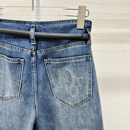 Dior 2026 Belt Buckle Jean Blue Cotton