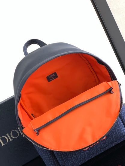 Dior  Rider 2.0 Zipper Backpack Navy Blue Cowhide 336223