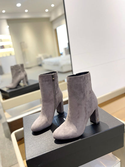 SL HONORÃ‰ BOOTIES GRAY SUEDE