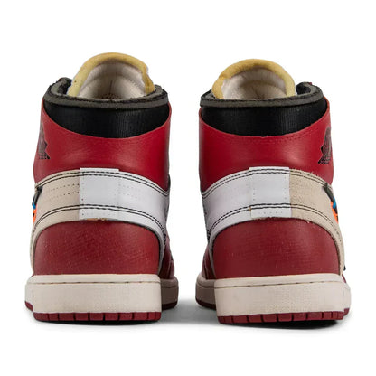 Nike Air Jordan 1 x Off-White 1 Dark Red Beige Cowhide Suede