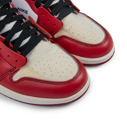 Nike Air Jordan 1 x Off-White 1 Dark Red Beige Cowhide Suede