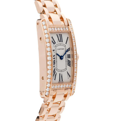 Cartier Tank Americaine Rose Gold Diamond Quartz Watch