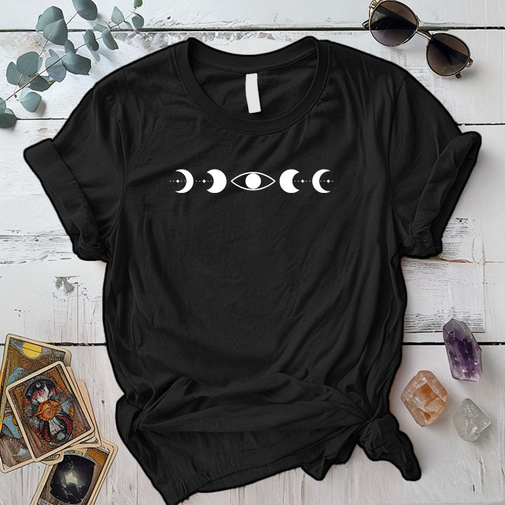 Third Eye Moon Phases T Shirt Black Mockup