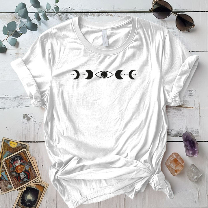 Third Eye Moon Phases T Shirt White Mockup