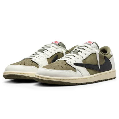 Travis Scott x Air Jordan 1 Low OG Medium Olive White Suede Leather