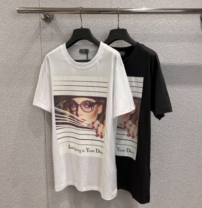 CD 25 Printed Round Neck Short Sleeve T-shirt Cotton 222668