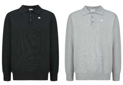 CELINE Embroidered Arc de Triomphe Knitted Polo Cotton