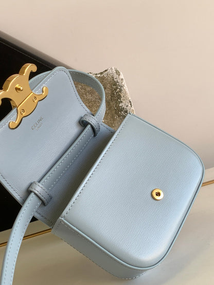 TEEN TRIOMPHE 11CM LIGHT BLUE CALFSKIN