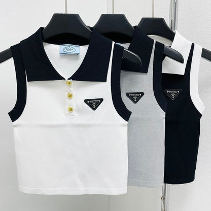 Pra Contrast Colour Lapel Vest