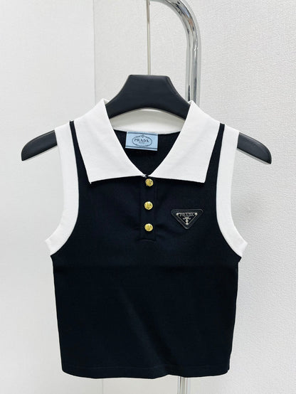 Pra Contrast Colour Lapel Vest