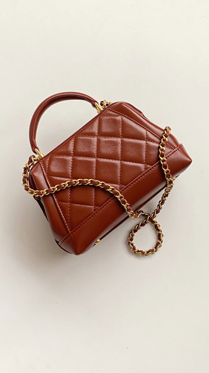 Chanel 25 Bag Brown Quilted Lambskin