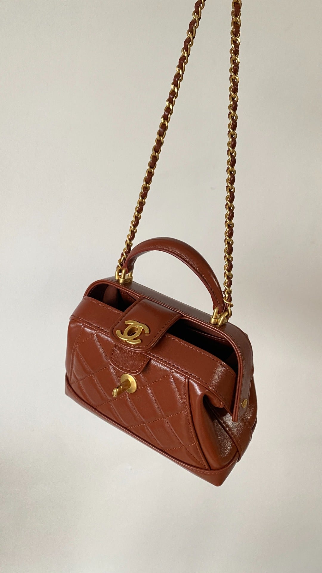 Chanel 25 Bag Brown Quilted Lambskin