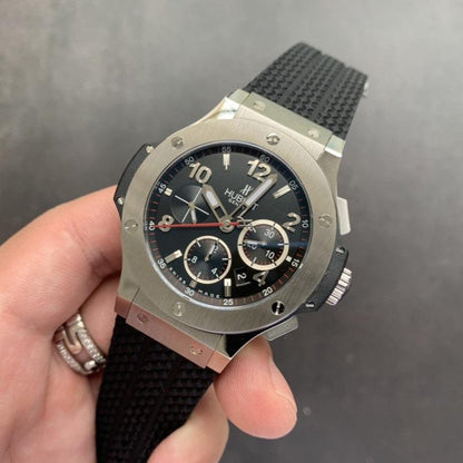 BIG BANG 44MM STEEL BLACK CHRONOGRAPH